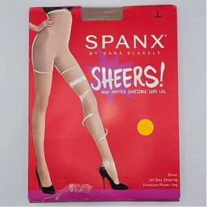 Spanx Sheers High-Waisted Invisible Luxe Leg Tights Nude 01 Size E 20024R NEW